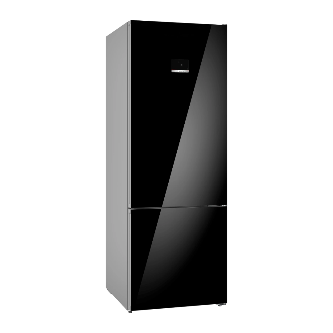 Series 6 free-standing fridge-freezer with freezer at bottom, glass door 193 x 70 cm Black, Total No Frost KGN56LB42I