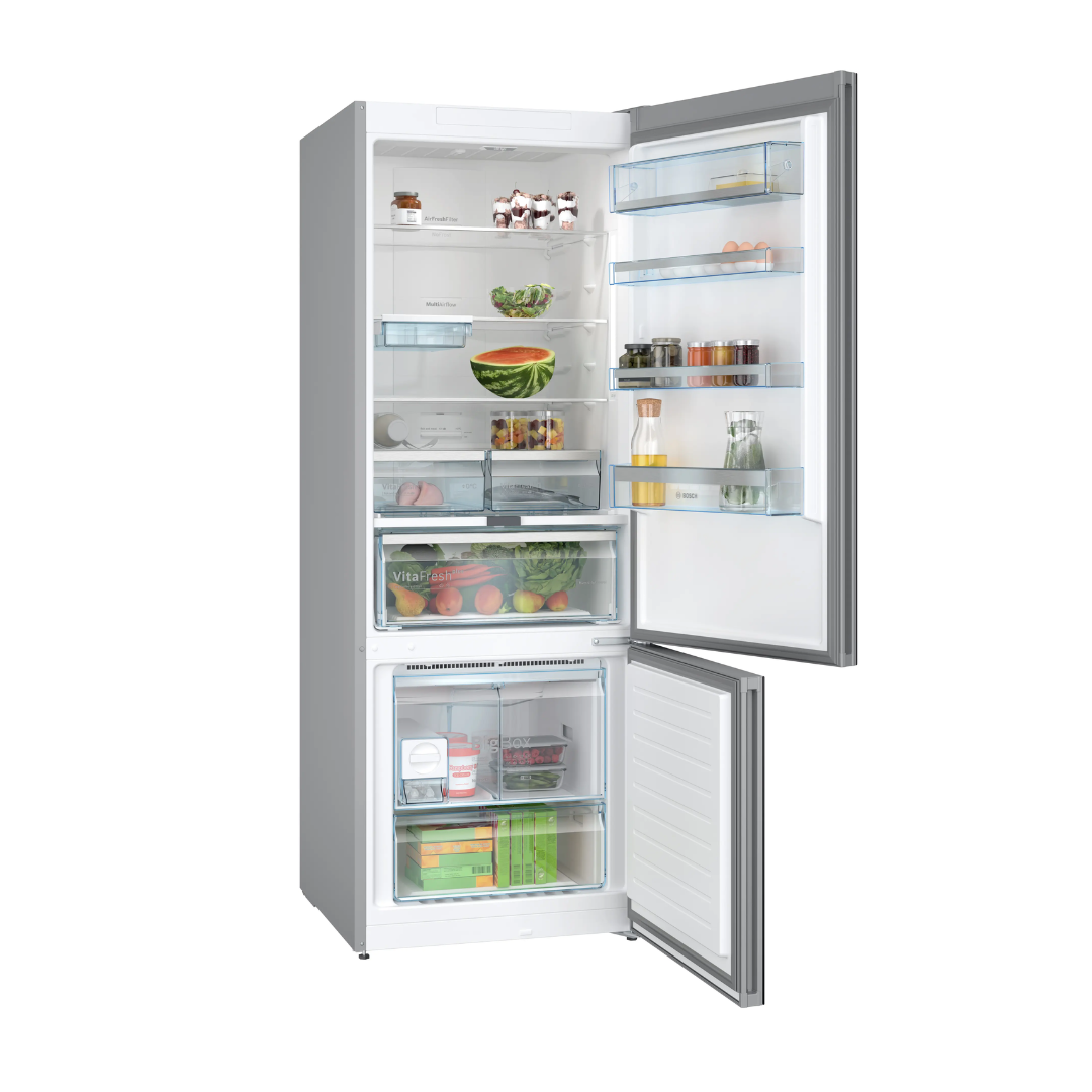Series 6 free-standing fridge-freezer with freezer at bottom, glass door 193 x 70 cm Black, Total No Frost KGN56LB42I - Image 2