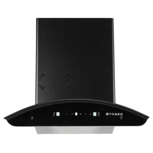 Faber HOOD ELLORA 3D IN HC SC FL BK | 60/90cm Filterless Kitchen Chimney | 3D Suction Technology | Steam Auto Clean | Touch & Gesture Control | Black