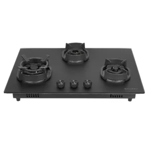 Faber HOB DELLA HD723 CI AI | 3 Burner Built-In Gas Hob | Auto Ignition | Toughened Glass Top | Premium Black Finish