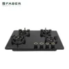 Faber HOB EXPERIA HT 704 ALU AI | 4 Burner Built-In Gas Hob | Auto Ignition | Toughened Glass Top | Premium Black Finish