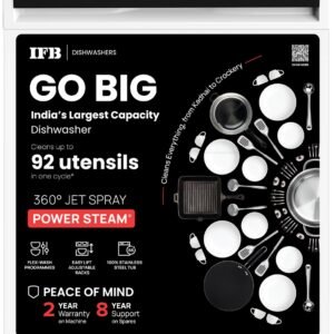IFB 14 Place Settings with DeepClean® Technology Freestanding Dishwasher (Neptune FX14, White, 70° Hot Water Wash with Hygienic Steam Drying, Perfect for Indian Utensils)