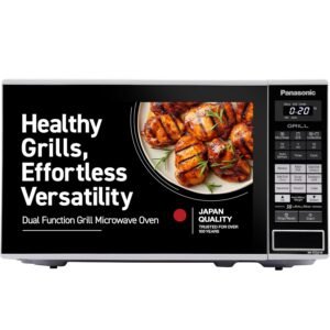 Panasonic 20L Grill Microwave Oven (NN-GT221WFDG, White, 38 Auto Cook Menus, 800W)