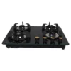 Faber HOB MAXUS HT604 CRS BR CI AI | 4 Burner Built-In Gas Hob | Auto Ignition | Brass Burners | Toughened Glass Top | Premium Black Finish