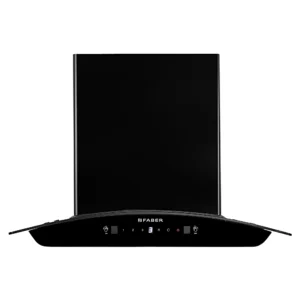 Faber SUNNY IN HC SC FL LG | 60/75/90cm Filterless Kitchen Chimney | Steam Auto Clean | Touch & Gesture Control | Curved Glass Design