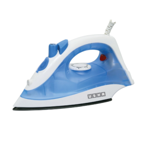 Usha 3713 1300Watt Steam Iron with Self Cleaning Function | Teflon Coated Soleplate | Powerful Steam Output upto18gm/min | 180ml Water Tank Capacity | 2 Years Warranty | (Blue & White)