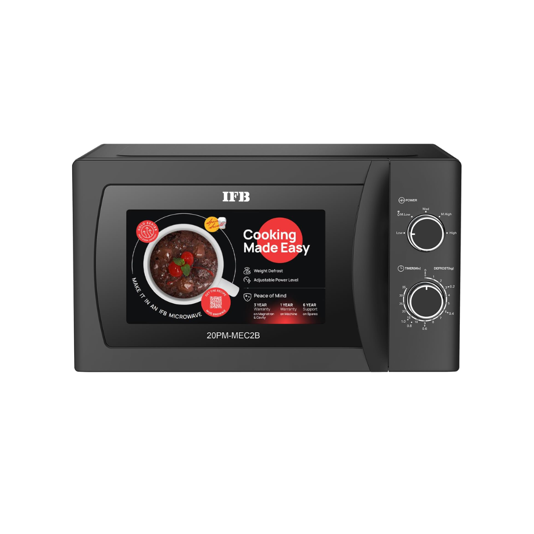 IFB 20 Litre Solo Microwave Oven (20PM-MEC2B, Mechanical Knob,Black)
