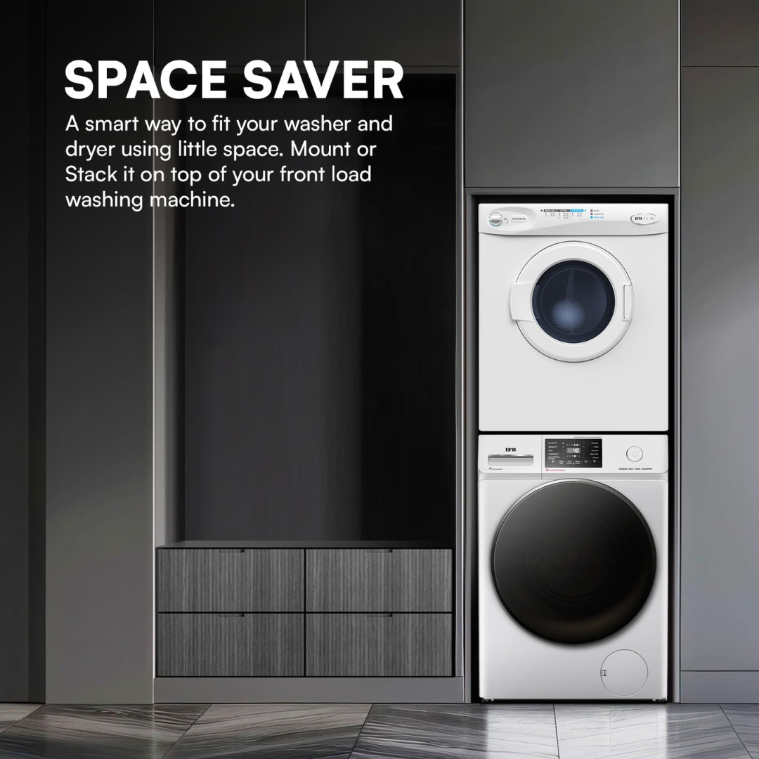 IFB 5.5 Kg Dryer Only, Fully Automatic Front Load, Refresh Cycle, Knob Control, Wall Mountable (Turbo Dry, Anti-Crease, Germ-Free Drying, White) - Image 3