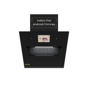 Beyond Eris 60 Smart Kitchen Chimney | 60 cm | 1408 CMH Suction | Filterless Auto Clean | Android Smart Display | Chef Connect | Black