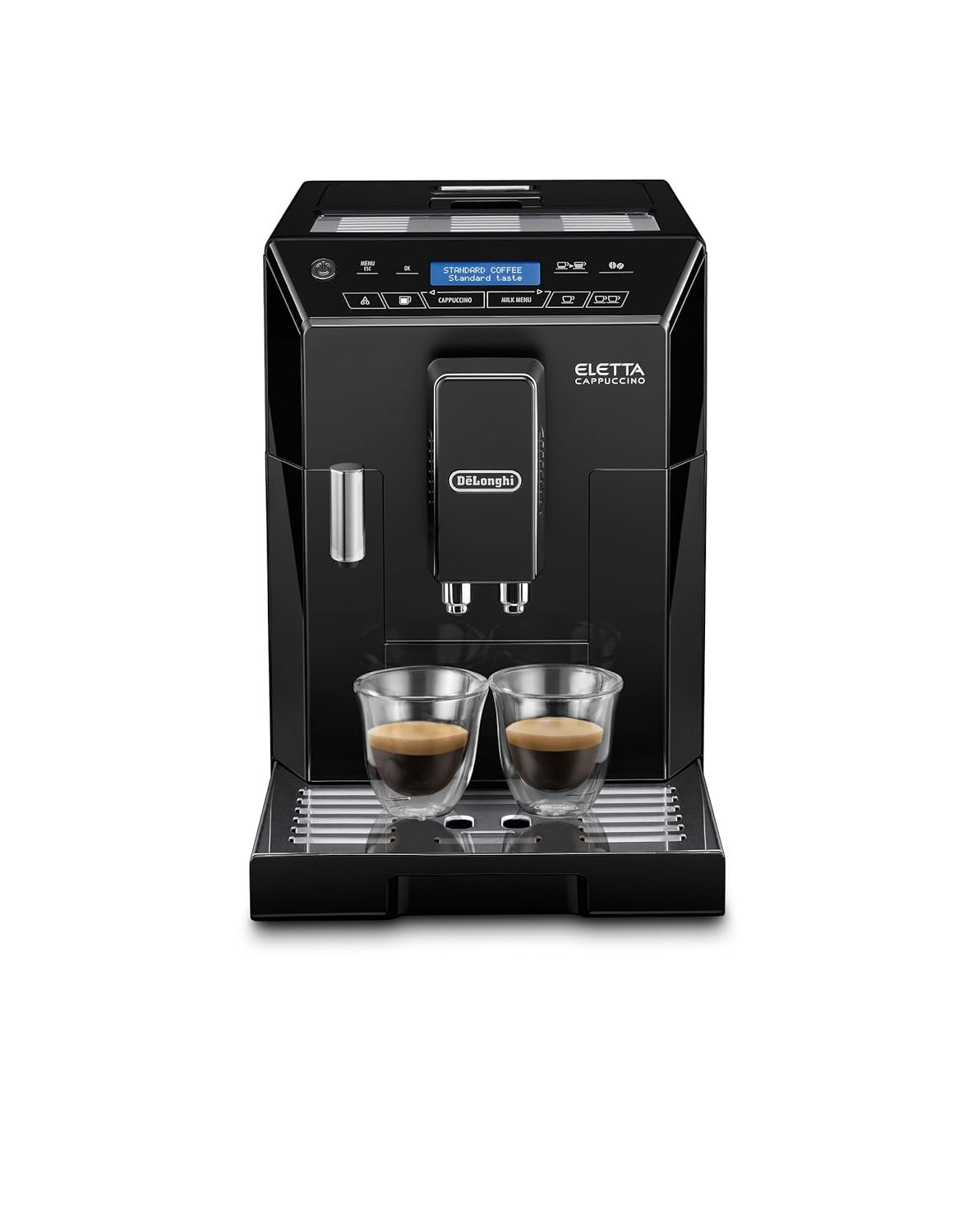 De'Longhi Eletta Cappuccino Bean-to-Cup Fully Automatic Coffee Machine (ECAM44.660.B, Black) | 8 Inbuilt Coffee Recipes | 15 Bar Pressure | Built-in Grinder | LatteCrema Technology | 1450W | Free Demo & Installation