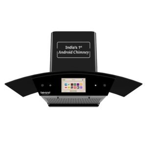 Beyond Asteria 90 Smart Kitchen Chimney | 90 cm | Powerful Suction | Auto Clean | Touch Control | Premium Black Glass