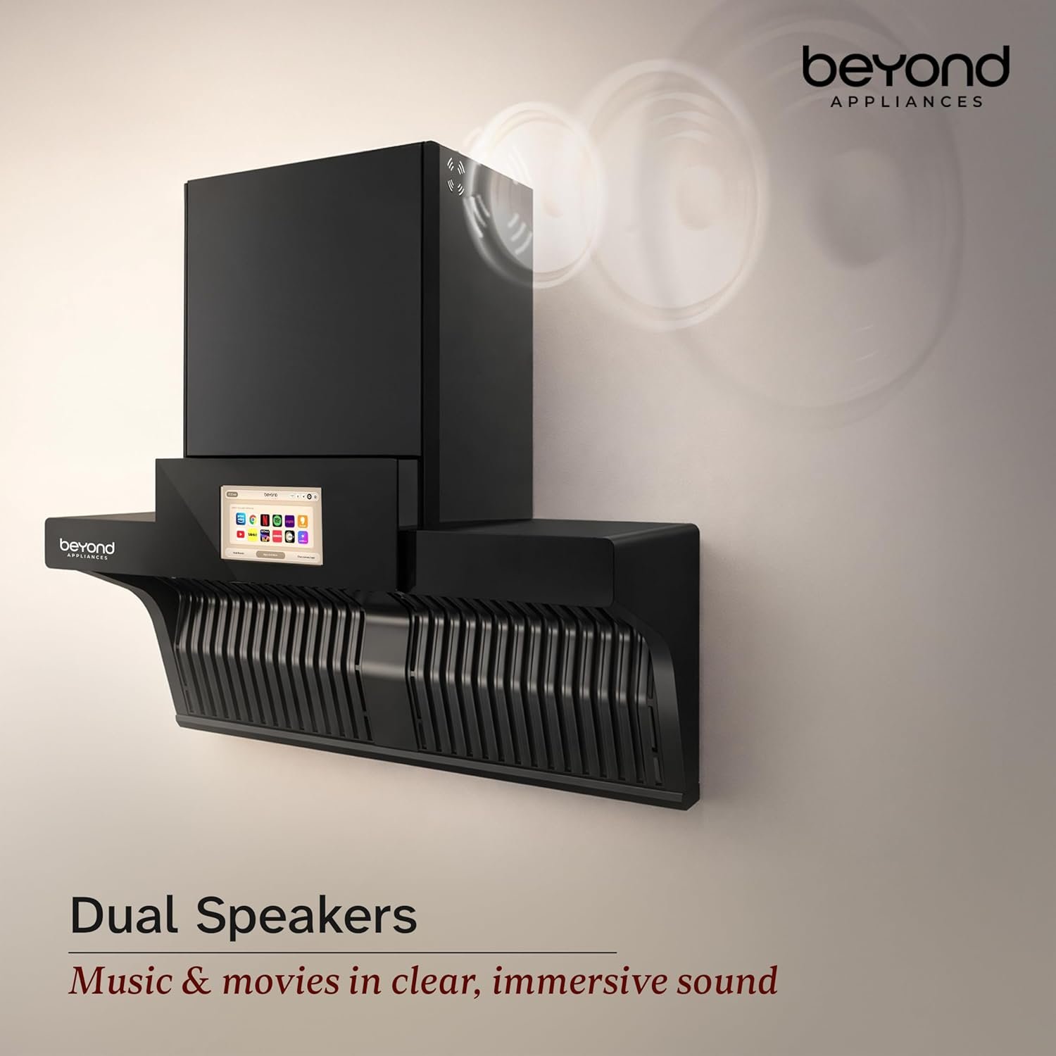 Beyond Appliances Orion 90 Smart Android Kitchen Chimney | 90 cm | 1600 m³/hr Suction | Auto Clean | Smart Display | Black Glass - Image 7