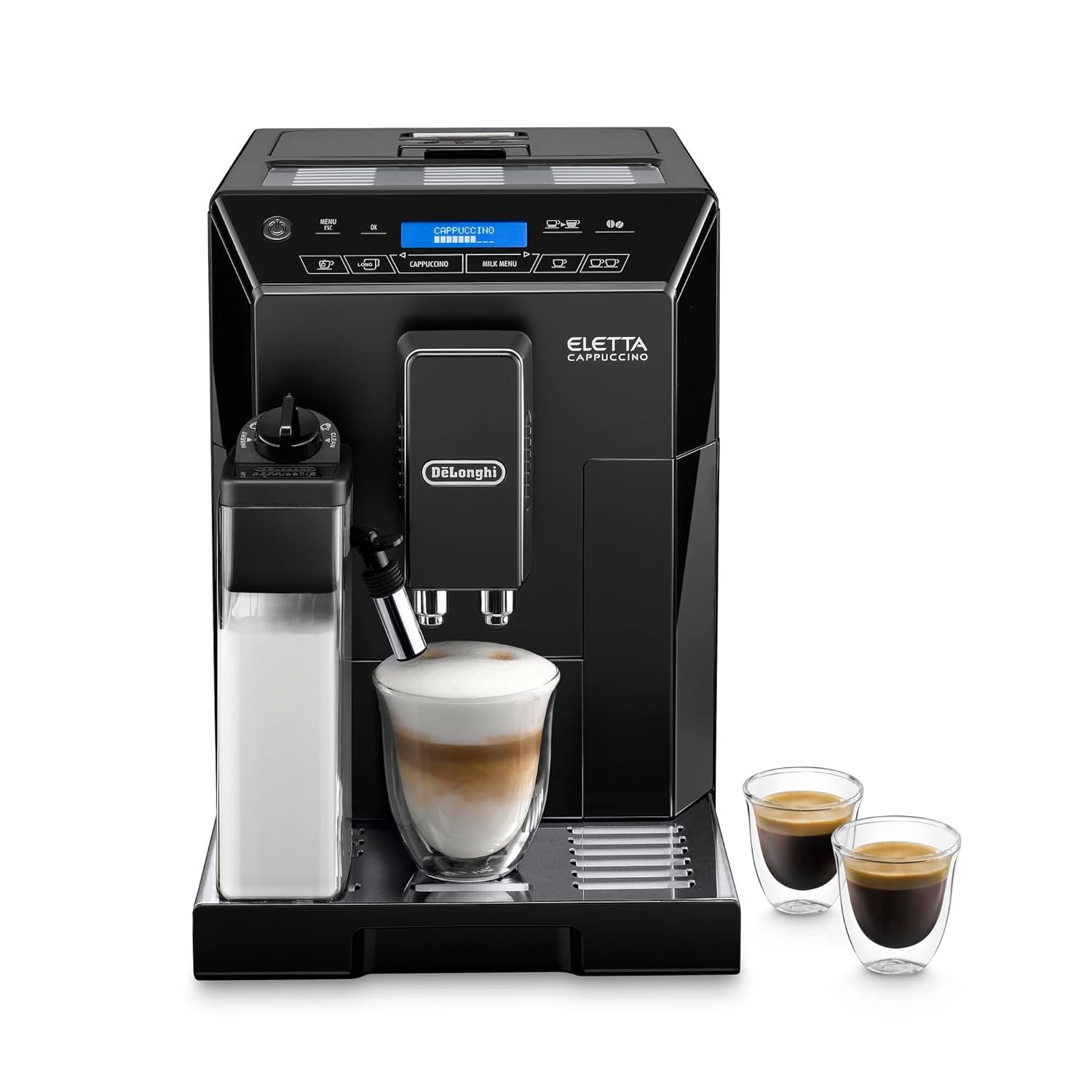 De'Longhi Eletta Cappuccino Bean-to-Cup Fully Automatic Coffee Machine (ECAM44.660.B, Black) | 8 Inbuilt Coffee Recipes | 15 Bar Pressure | Built-in Grinder | LatteCrema Technology | 1450W | Free Demo & Installation - Image 2