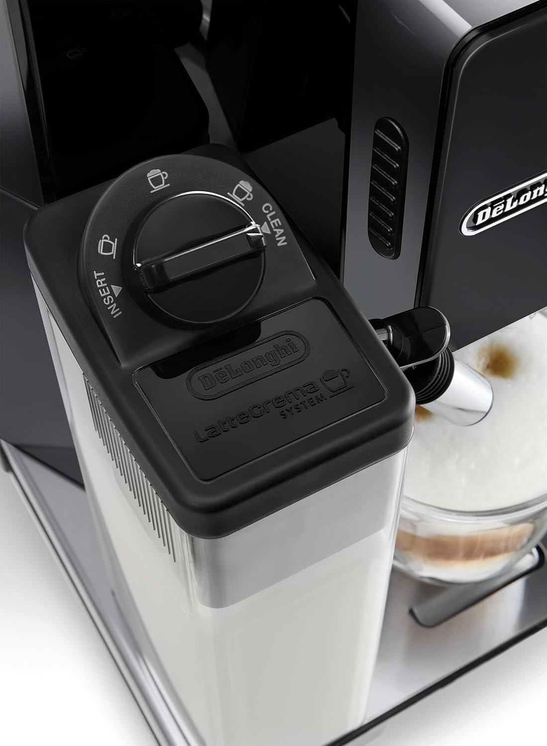 De'Longhi Eletta Cappuccino Bean-to-Cup Fully Automatic Coffee Machine (ECAM44.660.B, Black) | 8 Inbuilt Coffee Recipes | 15 Bar Pressure | Built-in Grinder | LatteCrema Technology | 1450W | Free Demo & Installation - Image 3