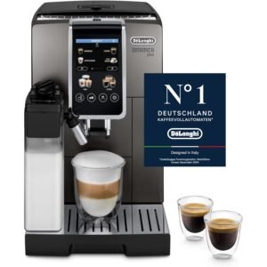 De'Longhi Dinamica Plus Fully Automatic Coffee Machine (ECAM380.95.TB) | Bean-to-Cup Espresso Machine | 24+ Hot & Cold Coffee Recipes | Patented LatteCrema Technology | 15 Bar Pressure | Original Italian Brand
