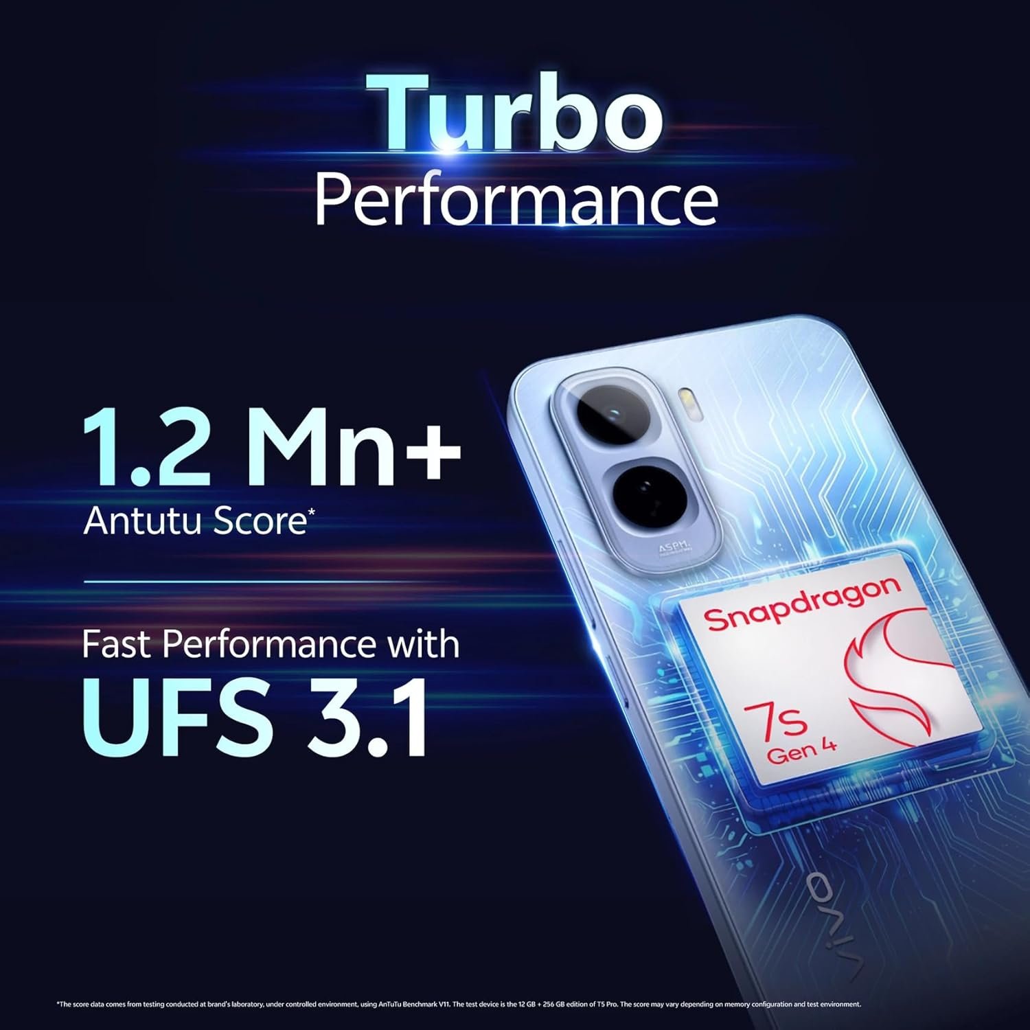 Vivo T5 Pro 5G (Glacier Blue, 8GB RAM, 256GB Storage) | 50MP Sony AI Camera | 6.83-inch FHD+ AMOLED Display | Snapdragon 7s Gen 4 | 9020mAh Battery | 90W FlashCharge - Image 4
