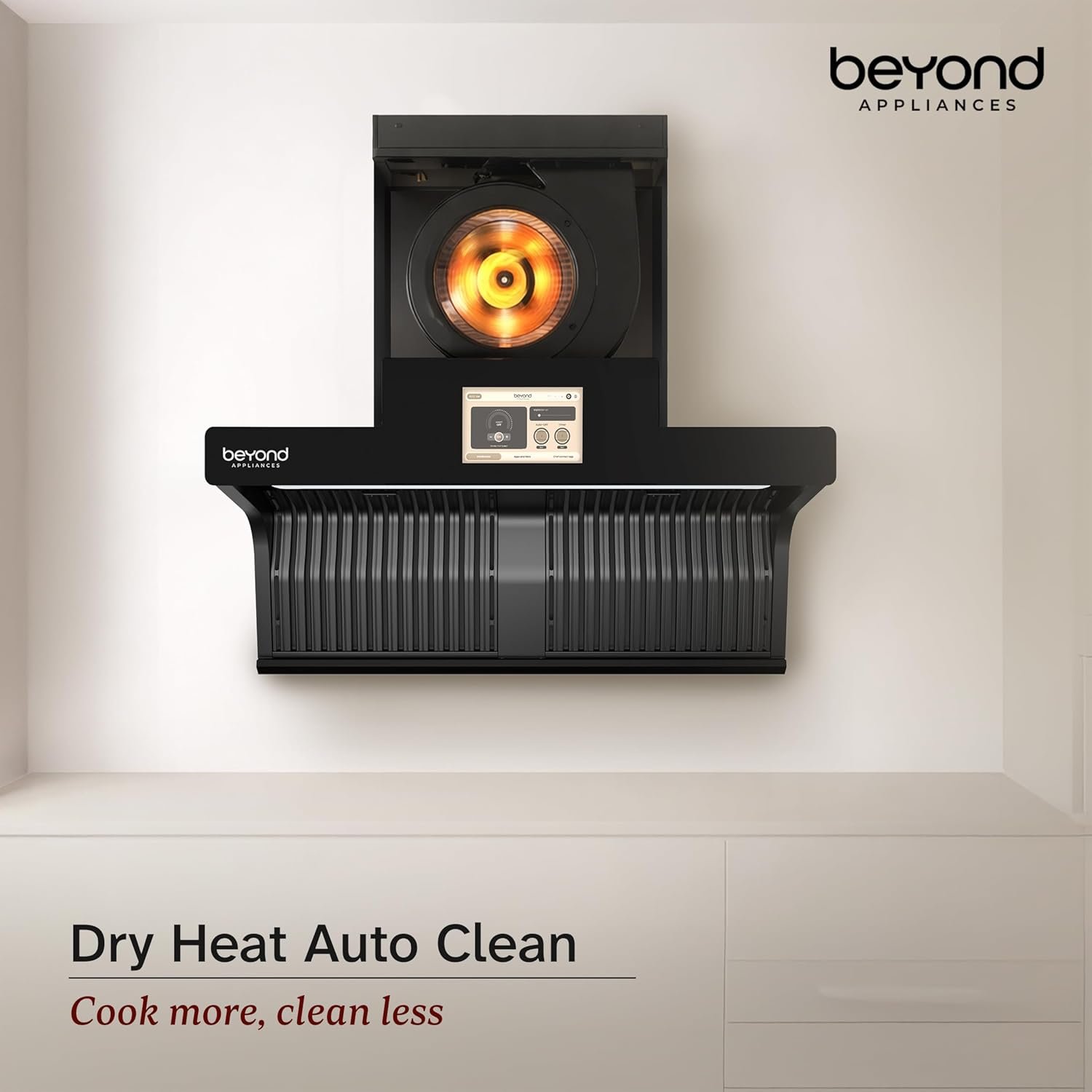 Beyond Appliances Orion 90 Smart Android Kitchen Chimney | 90 cm | 1600 m³/hr Suction | Auto Clean | Smart Display | Black Glass - Image 6