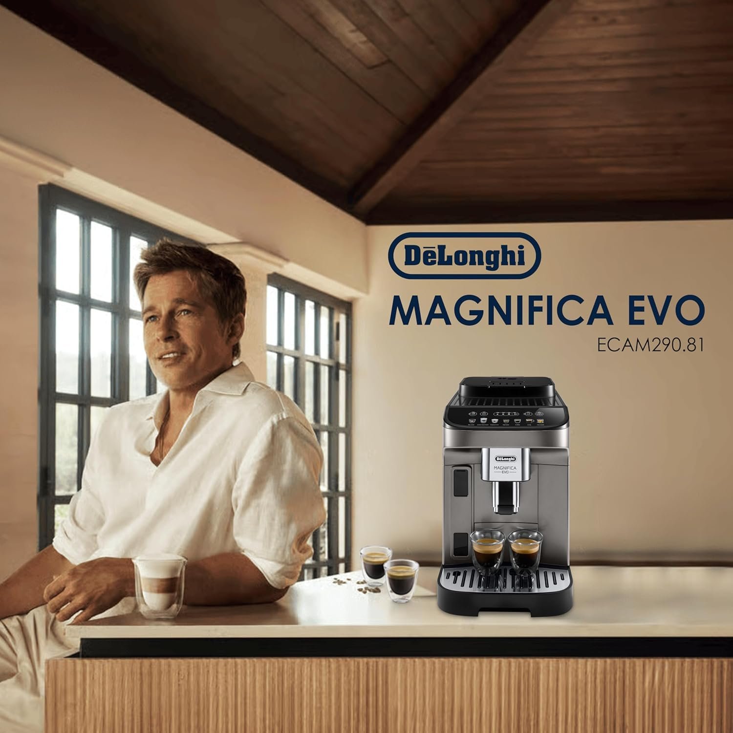 De'Longhi Magnifica EVO Fully Automatic Coffee Machine (ECAM290.81) | Bean-to-Cup Espresso Machine | 12+ Hot & Cold Coffee Recipes | LatteCrema Technology | Intuitive Colour Display | Original Italian Brand - Image 2