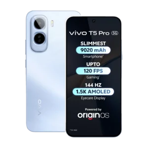 Vivo T5 Pro 5G (Glacier Blue, 8GB RAM, 256GB Storage) | 50MP Sony AI Camera | 6.83-inch FHD+ AMOLED Display | Snapdragon 7s Gen 4 | 9020mAh Battery | 90W FlashCharge