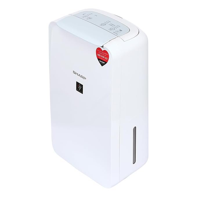 SHARP Electric Home Dehumidifier with Plasmacluster Tech (DW-P10M-W)