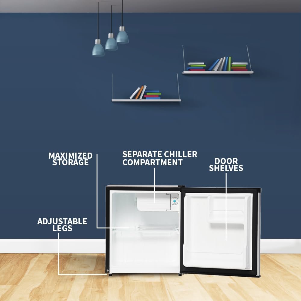 SHARP 50L 2 Star Single Door Mini Refrigerator with Toughened Glass (SJ-MRW055N3-PSS) - Image 4