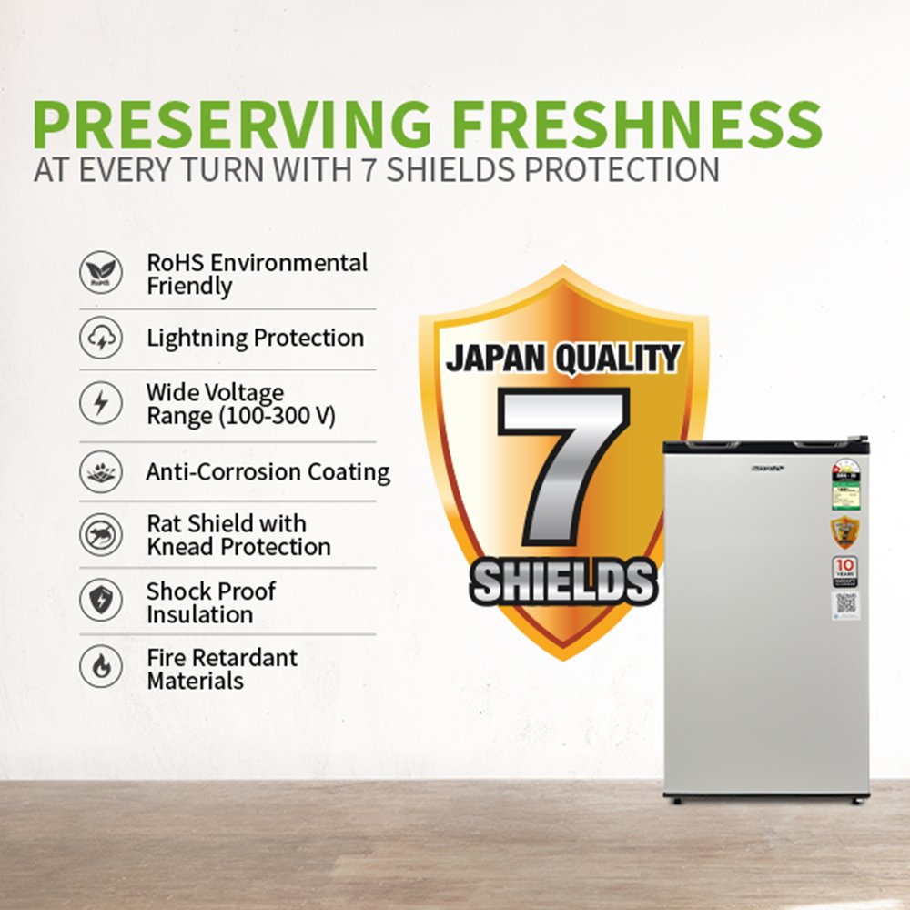 SHARP 92L 1 Star Single Door Refrigerator with Vegetable Box (SJ-MRW101N2-PSS) - Image 4