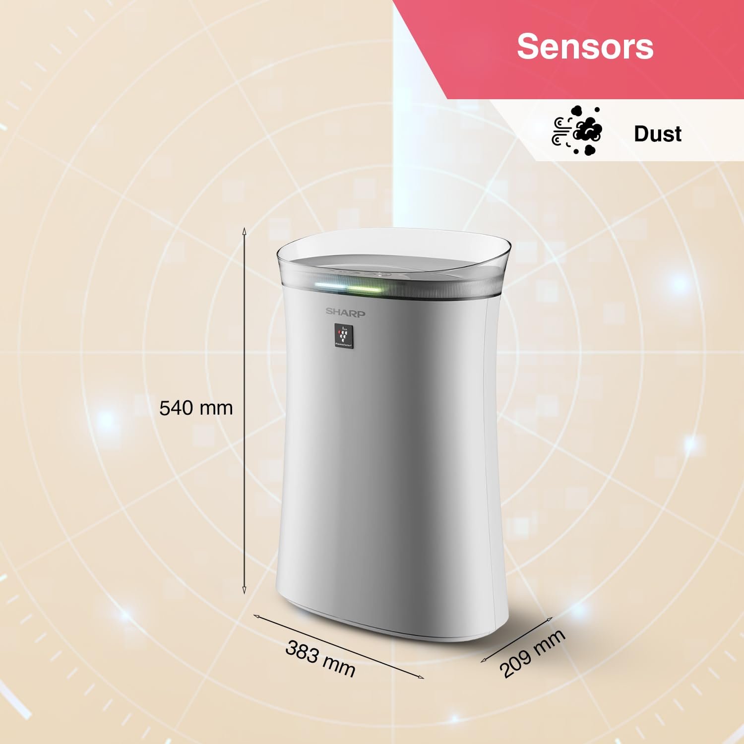 SHARP Air Purifier with Plasmacluster Tech for Home & Office (FP-F40E-W) - Image 3