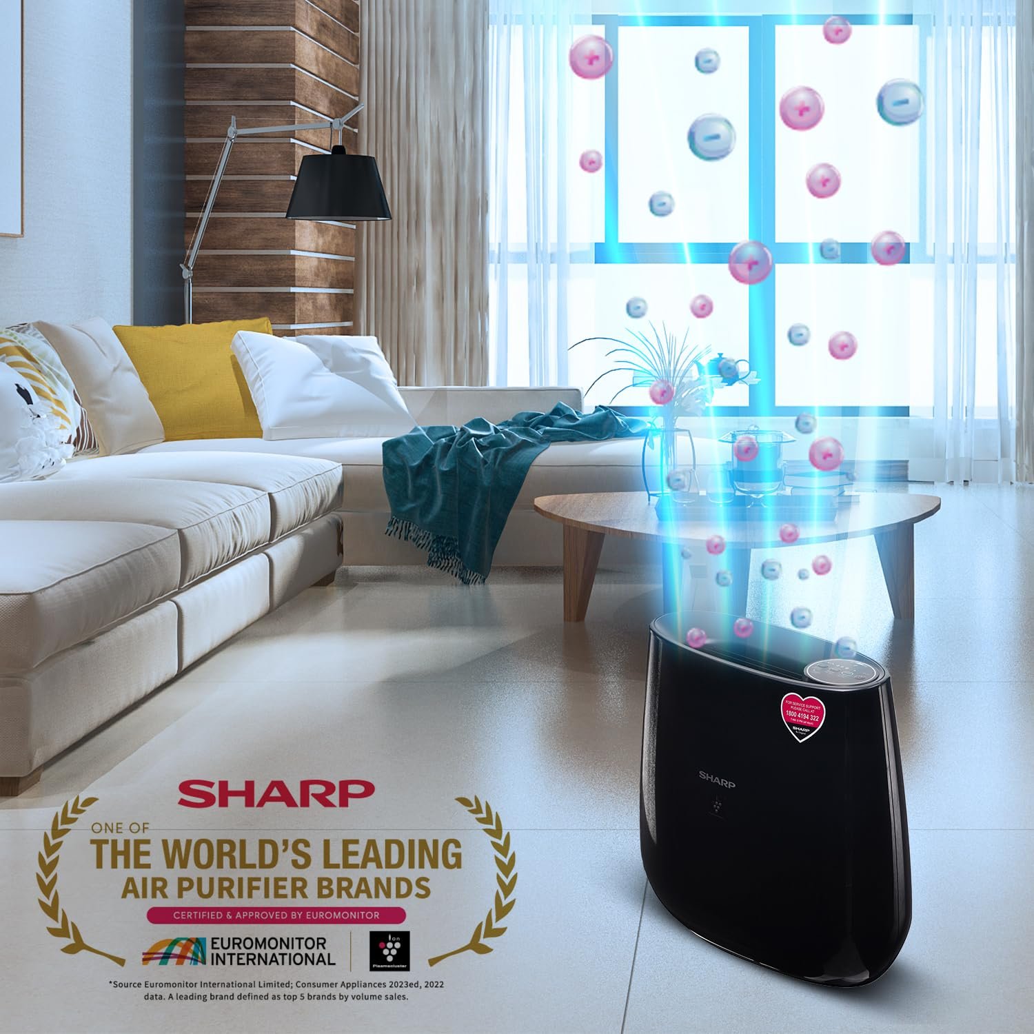 SHARP Air Purifier with Plasmacluster Tech for Home & Office (FP-J30M-BK) - Image 7