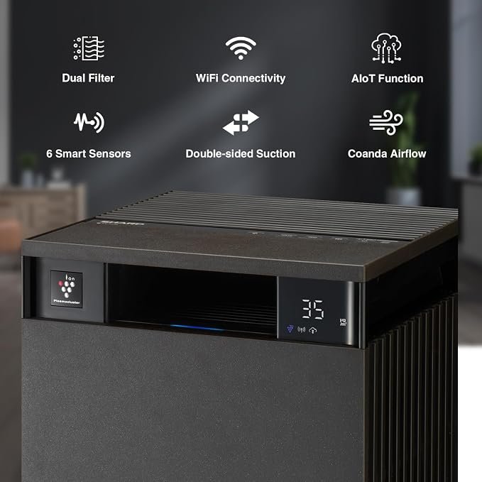 SHARP PureFit FX-S120M-H Smart Air Purifier | 930 Sq. Ft., H14 HEPA & Plasmacluster - Image 2