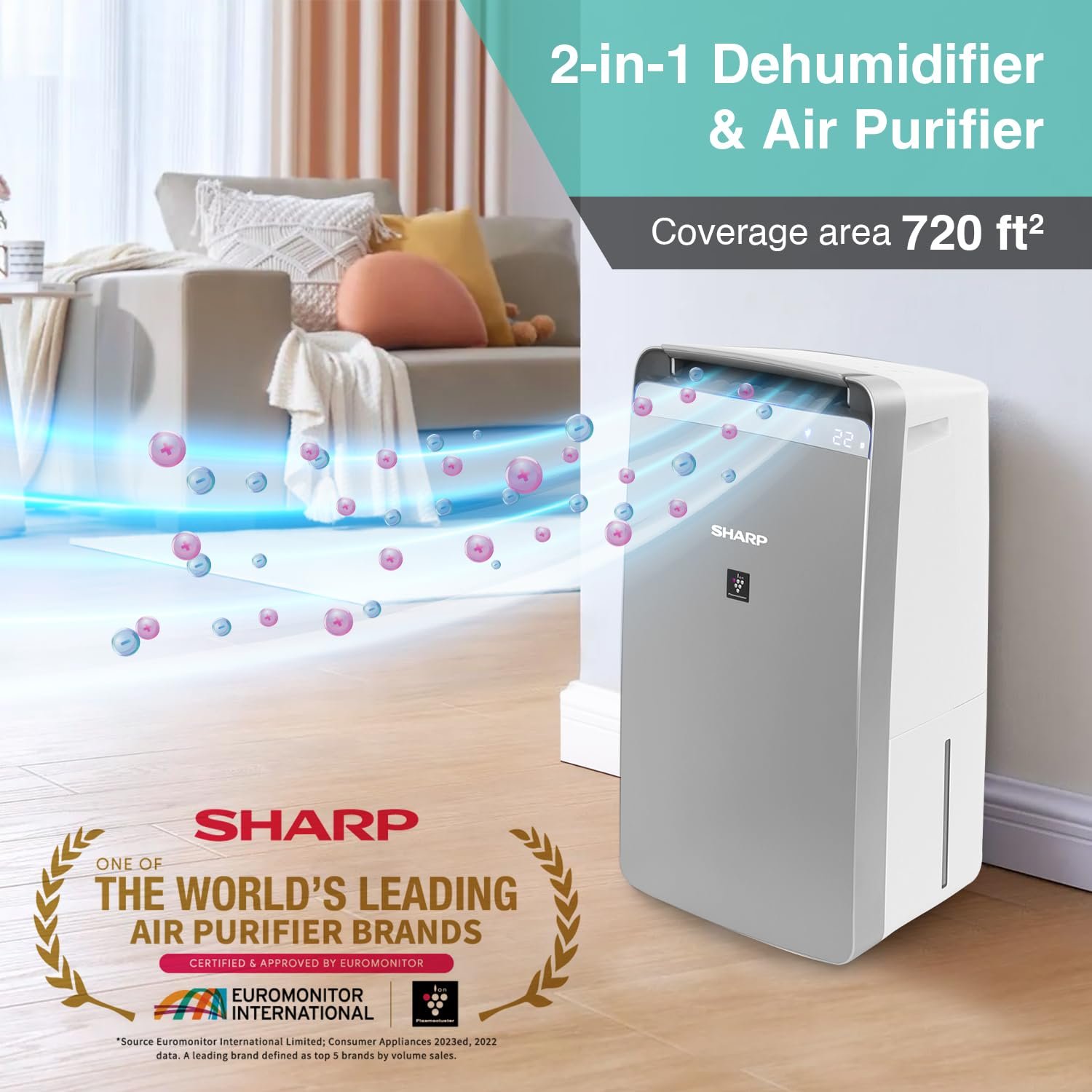 SHARP Dehumidifier & Air Purifier with Plasmacluster Tech (DW-J27FM-S) - Image 5