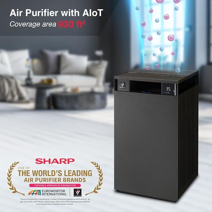 SHARP PureFit FX-S120M-H Smart Air Purifier | 930 Sq. Ft., H14 HEPA & Plasmacluster - Image 5