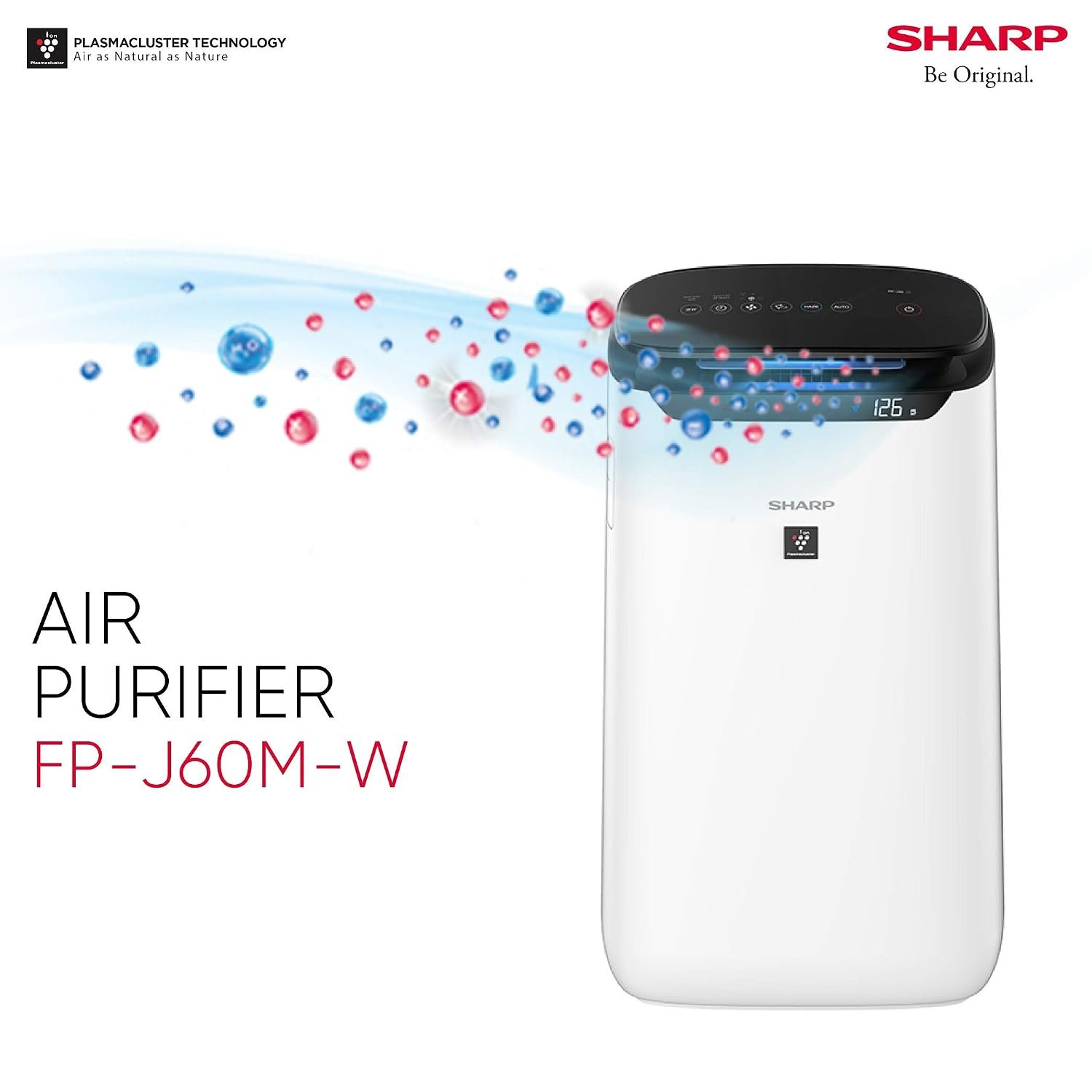 SHARP Wi-Fi Air Purifier with Plasmacluster Tech for Home & Office (FP-J60M-W) - Image 7