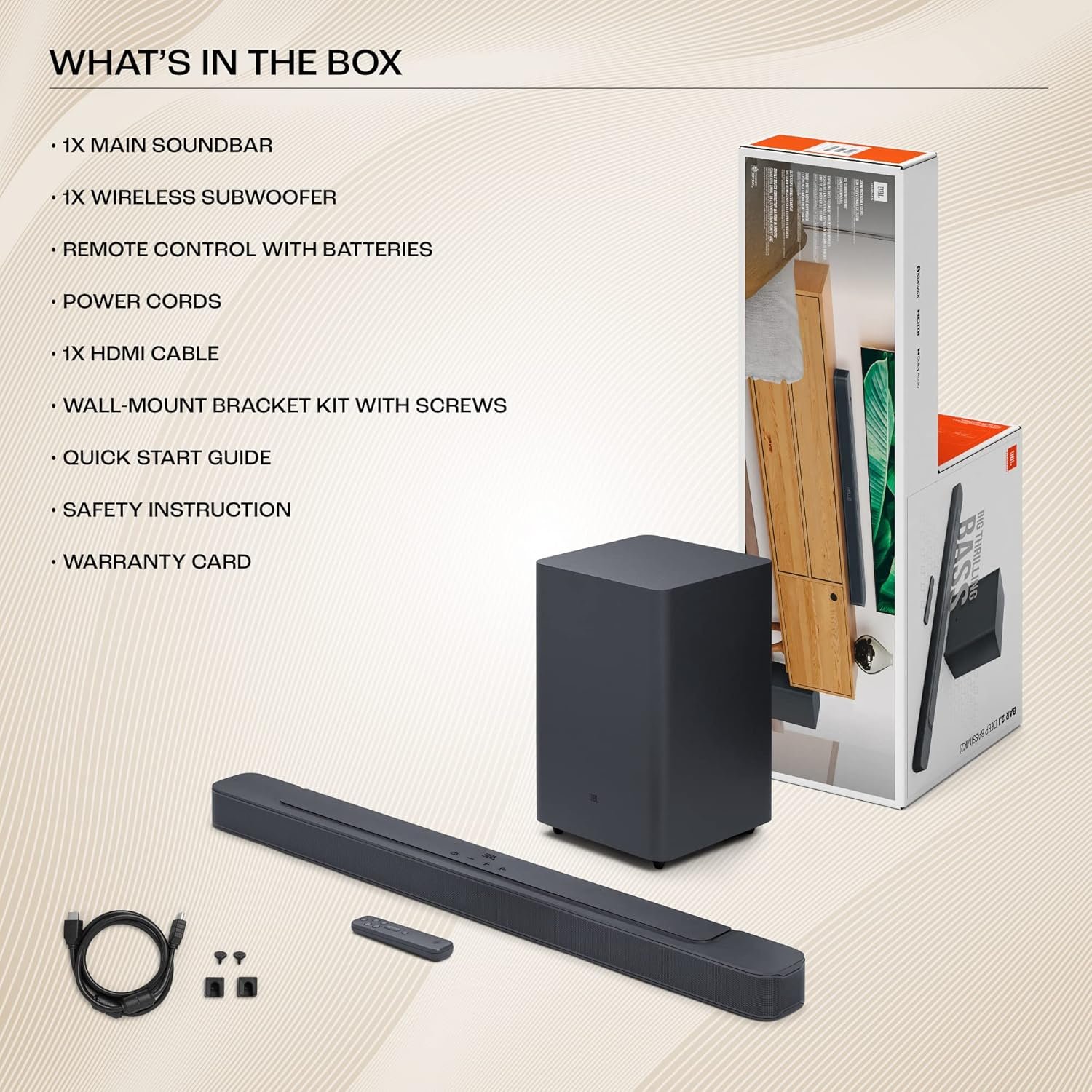JBL Bar 2.1 Essential Soundbar with Wireless Subwoofer (440W, Dolby Digital, Bluetooth 5.4, Black) - Image 2