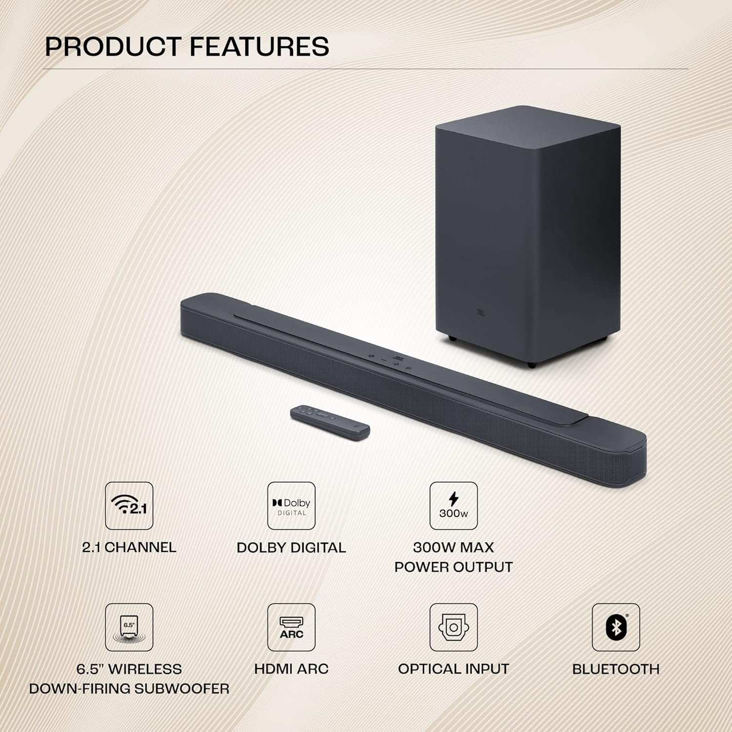 JBL Bar 2.1 Essential Soundbar with Wireless Subwoofer (440W, Dolby Digital, Bluetooth 5.4, Black) - Image 8