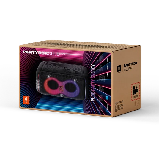 JBL PartyBox Club 120 Portable Party Speaker with Dynamic Lightshow, Dual Mic/Guitar Inputs & AI Sound Boost (160W, Black) - Image 4