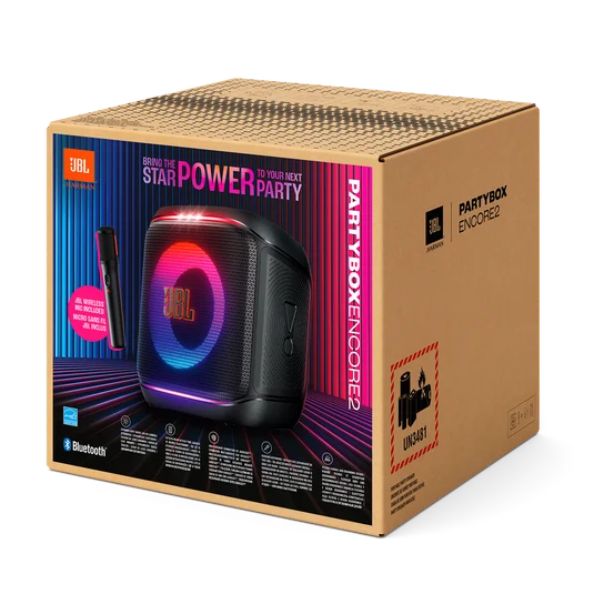 JBL PartyBox Encore 2 Portable 100W Wireless Speaker with Digital Wireless Mic, Lightshow & AI Sound Boost (Black) - Image 2