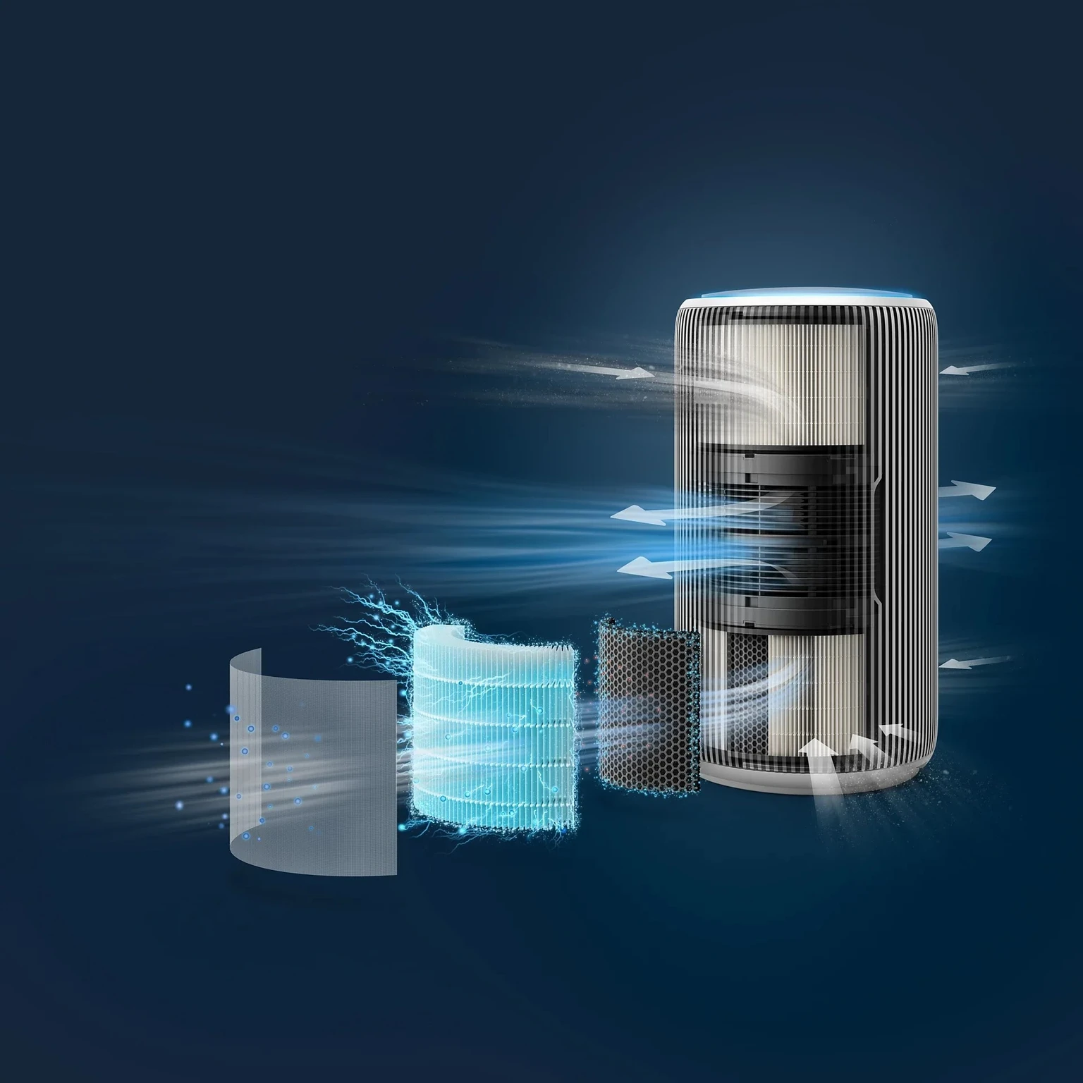Philips Smart Air Purifier AC3220/60 – Dual Fan, HEPA NanoProtect (CADR 520 m³/h, Covers up to 135 m²) - Image 4