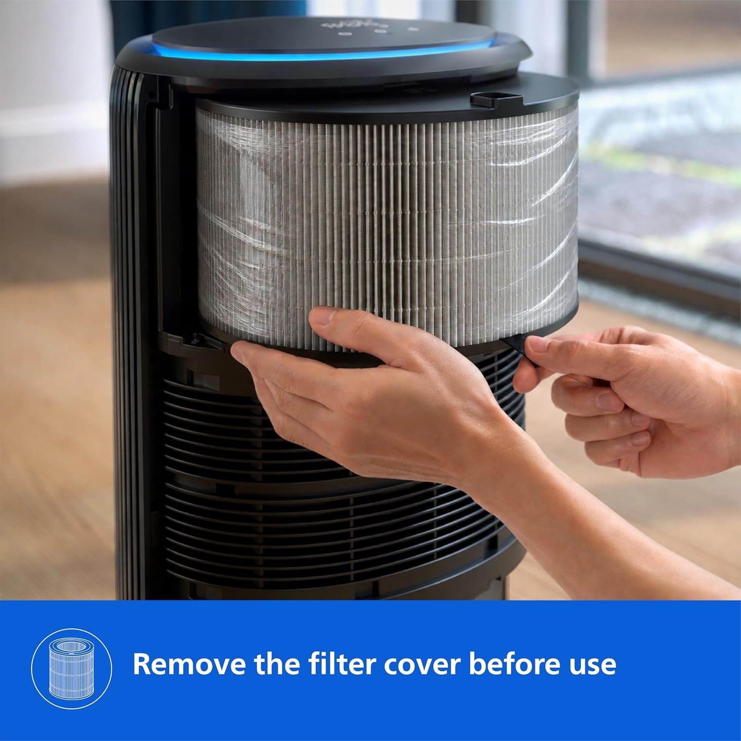 Philips Smart Air Purifier AC4221 – 3-Layer HEPA NanoProtect, AeraSense Sensor (Metallic) - Image 3
