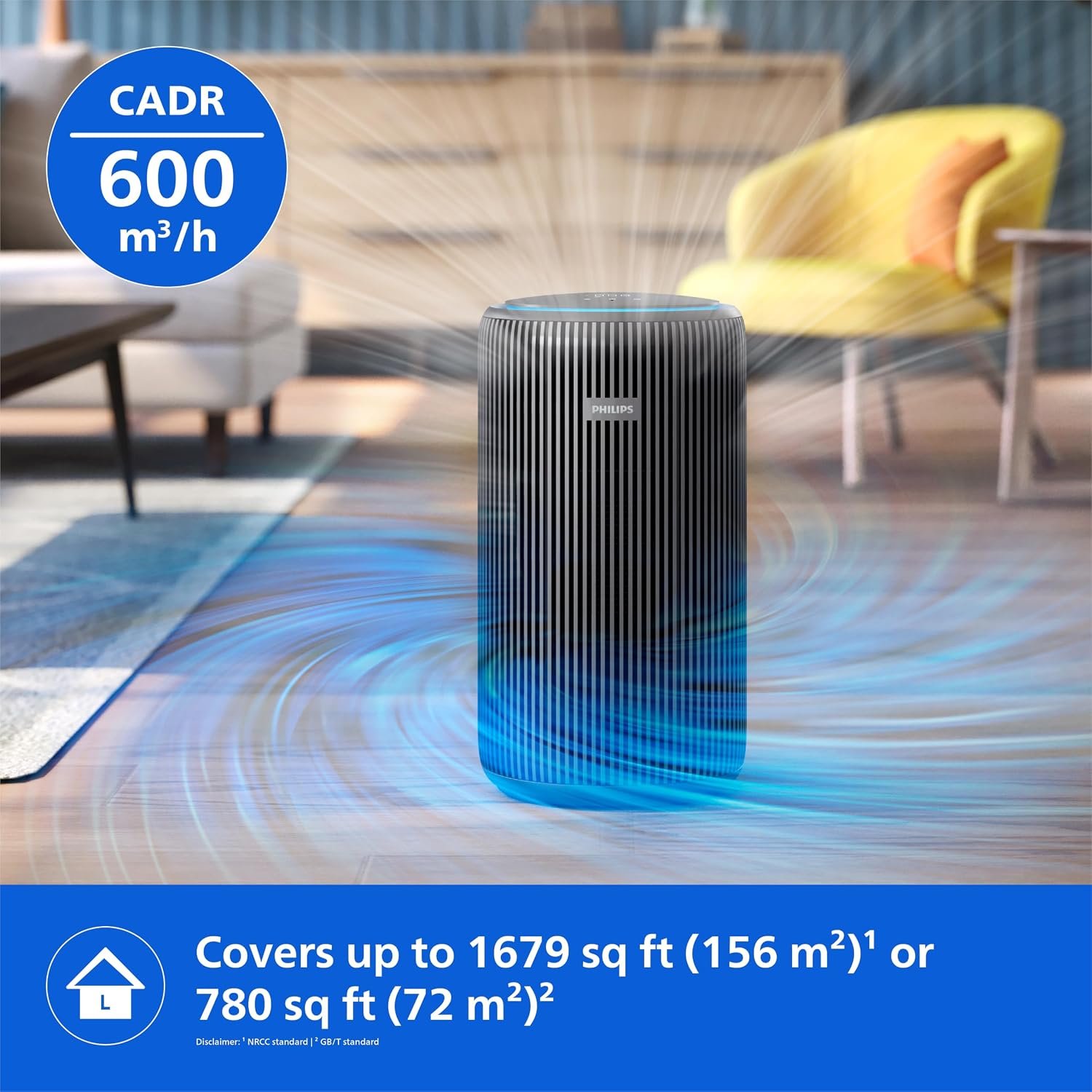 Philips Smart Air Purifier AC4221 – 3-Layer HEPA NanoProtect, AeraSense Sensor (Metallic) - Image 7